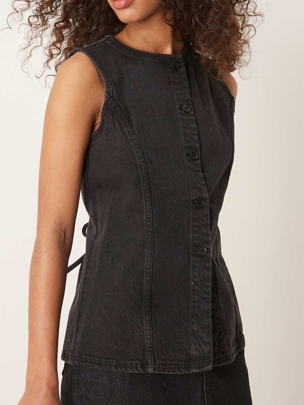 Abercrombie & Fitch longline denim vest